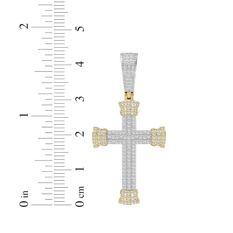 Main Image 3 of Men's Diamond Cross Charm 1/2 ct tw 10K Yellow Gold