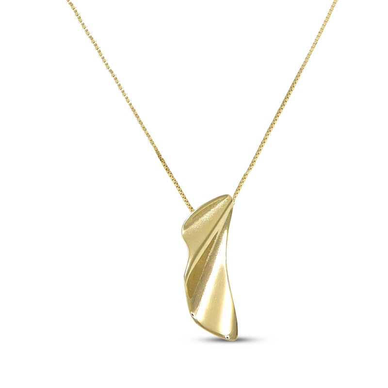 Main Image 1 of Wavy Wing Necklace 10K Yellow Gold 18&quot;