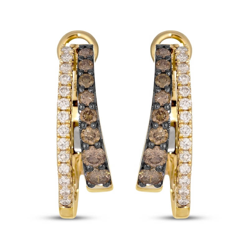 Main Image 2 of Le Vian Good Karma Diamond Two-Row Hoop Earrings 1/2 ct tw 14K Honey Gold