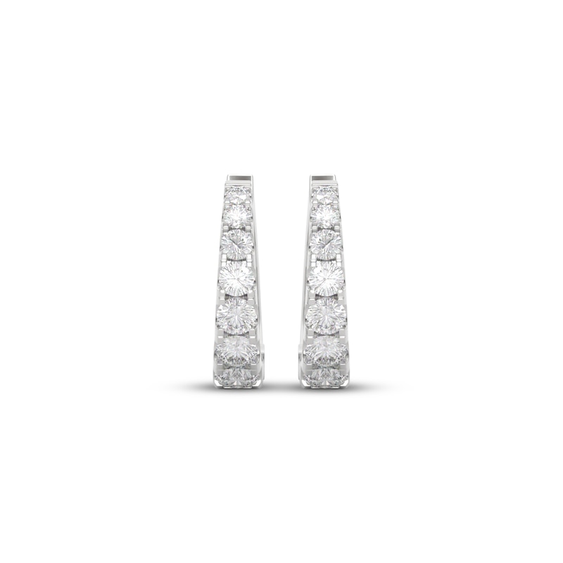 Main Image 2 of THE LEO Diamond Graduated Hoop Earrings 3/4 ct tw 14K White Gold