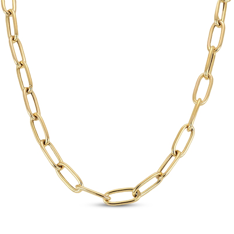 Main Image 1 of Charmed Memories Paperclip Chain Necklace 4.95mm Hollow 10K Yellow Gold 18&quot;