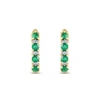 Thumbnail Image 2 of Emerald & Diamond Hoop Earrings 1/15 ct tw 10K Yellow Gold