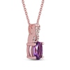 Thumbnail Image 2 of Amethyst & Diamond Necklace 1/20 ct tw 10K Rose Gold 18&quot;