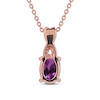 Thumbnail Image 3 of Amethyst & Diamond Necklace 1/20 ct tw 10K Rose Gold 18&quot;