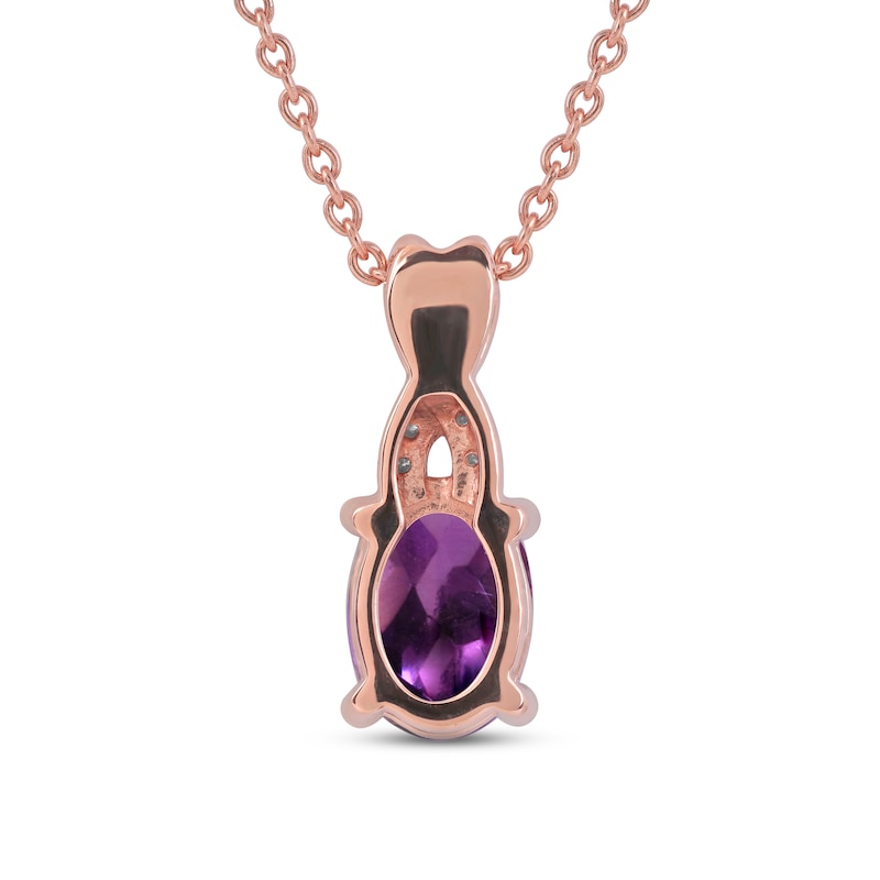 Main Image 3 of Amethyst & Diamond Necklace 1/20 ct tw 10K Rose Gold 18&quot;