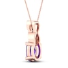 Thumbnail Image 4 of Amethyst & Diamond Necklace 1/20 ct tw 10K Rose Gold 18&quot;