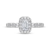 Thumbnail Image 3 of Now + Forever Lab-Grown Diamonds Emerald-Cut Halo Engagement Ring 3/4 ct tw 14K White Gold
