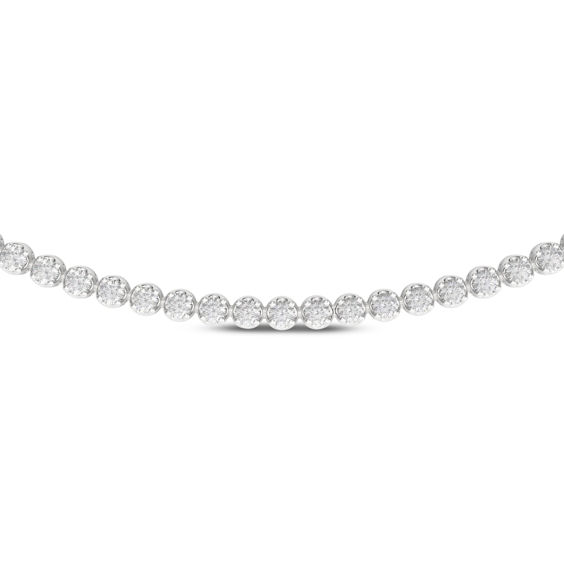 Main Image 1 of THE LEO Diamond Tennis Necklace 3 ct tw 14K White Gold 16"