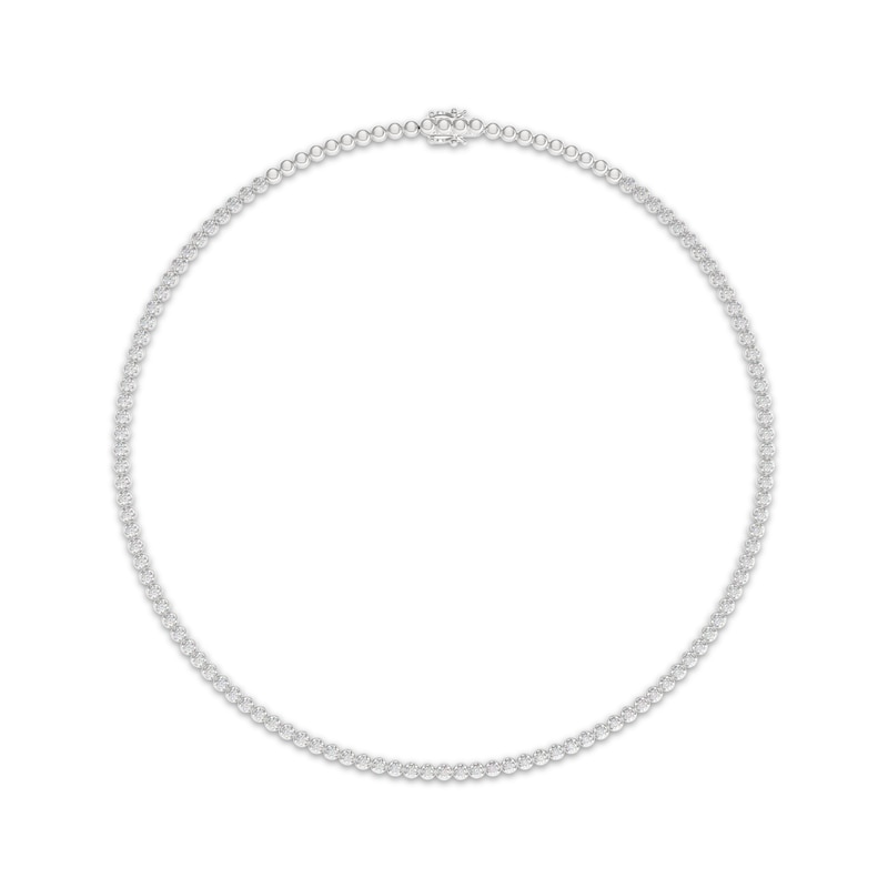 Main Image 2 of THE LEO Diamond Tennis Necklace 3 ct tw 14K White Gold 16"