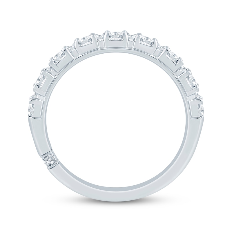 Main Image 3 of Monique Lhuillier Bliss Round & Emerald-Cut Lab-Grown Diamond Anniversary Ring 1 ct tw 18K White Gold