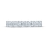 Thumbnail Image 4 of Monique Lhuillier Bliss Round & Emerald-Cut Lab-Grown Diamond Anniversary Ring 1 ct tw 18K White Gold
