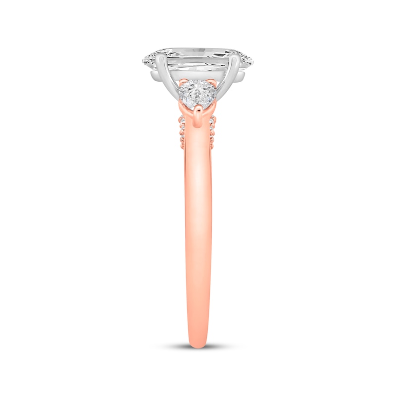 Main Image 2 of Memories Moments Magic Lab-Grown Diamonds Oval-Cut Engagement Ring 2 ct tw 14K Rose Gold