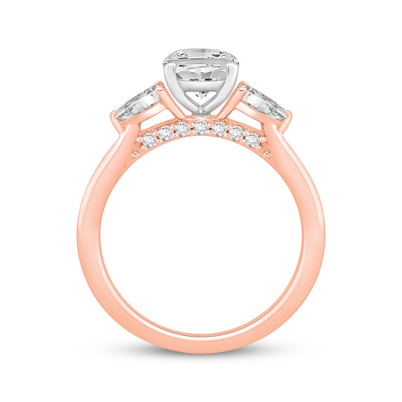 Main Image 3 of Memories Moments Magic Lab-Grown Diamonds Oval-Cut Engagement Ring 2 ct tw 14K Rose Gold