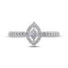 Thumbnail Image 3 of Multi-Diamond Marquise Halo Promise Ring 1/5 ct tw Sterling Silver
