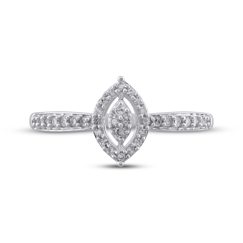 Main Image 3 of Multi-Diamond Marquise Halo Promise Ring 1/5 ct tw Sterling Silver