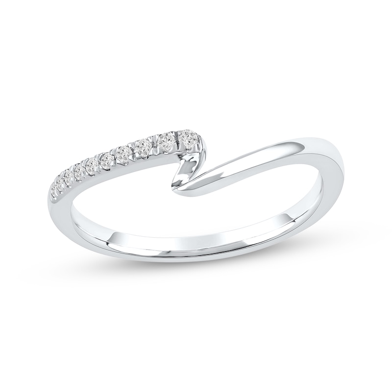 Main Image 1 of Now + Forever Diamond Swirl Anniversary Ring 1/15 ct tw 10K White Gold