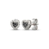 Thumbnail Image 1 of Black & White Multi-Diamond Heart Stud Earrings 1/8 ct tw Sterling Silver