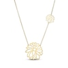 Thumbnail Image 1 of Flower Outline Station Necklace 18K Yellow Gold-Plated Sterling Silver 18"