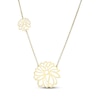 Thumbnail Image 3 of Flower Outline Station Necklace 18K Yellow Gold-Plated Sterling Silver 18"