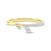 Thumbnail Image 3 of Now + Forever Marquise & Round-Cut Diamond Leaf Anniversary Ring 1/6 ct tw 10K Yellow Gold