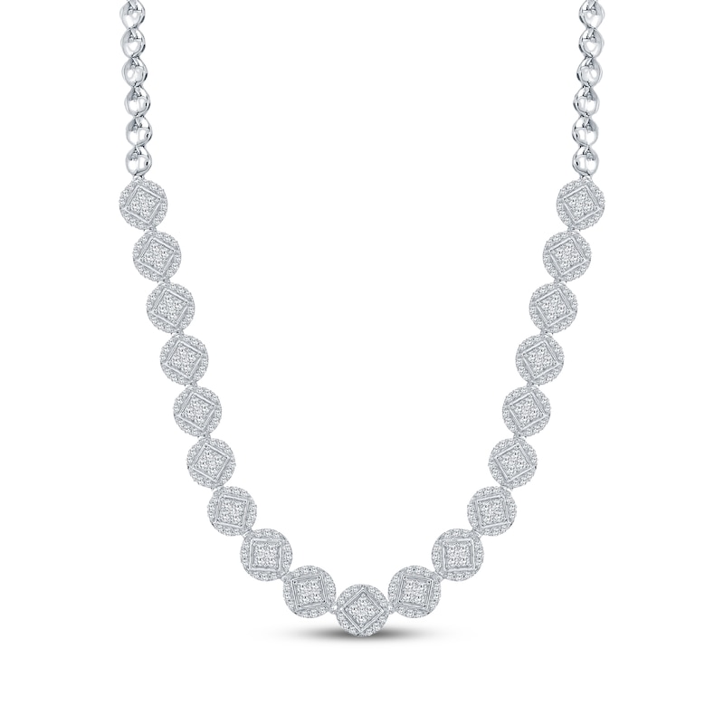 Main Image 1 of Multi-Diamond Circle Necklace 3 ct tw 10K White Gold 18&quot;