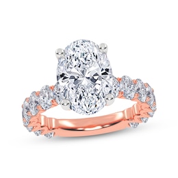 Now + Forever Oval-Cut Lab-Grown Diamond Engagement Ring 4-3/4 ct tw 14K Rose Gold