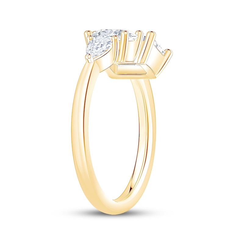 Main Image 2 of Now + Forever Emerald-Cut, Oval-Cut & Pear-Shaped Lab-Grown Diamond Engagement Ring 2-1/6 ct tw 14K Yellow Gold