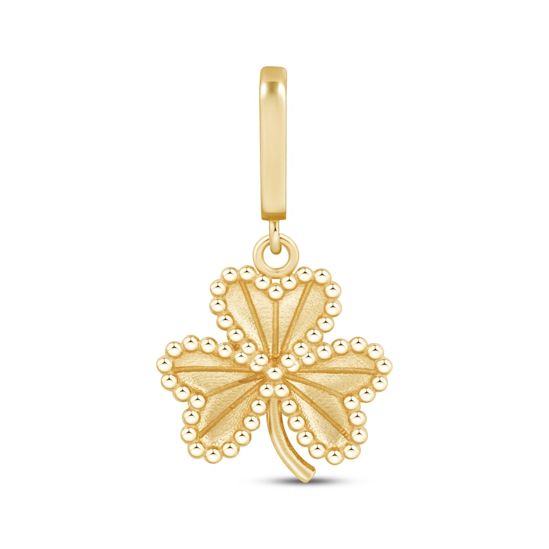 Main Image 1 of Charmed Memories Beaded Frame Clover Charm 10K Yellow Gold