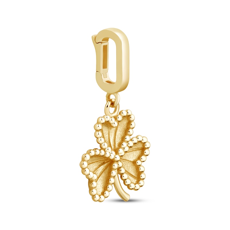 Main Image 2 of Charmed Memories Beaded Frame Clover Charm 10K Yellow Gold