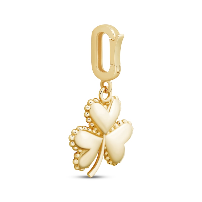 Main Image 3 of Charmed Memories Beaded Frame Clover Charm 10K Yellow Gold