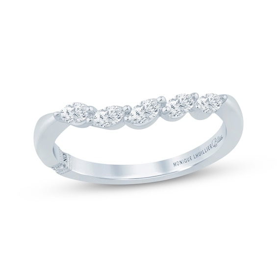 Monique Lhuillier Bliss Marquise-Cut Lab-Grown Diamond Contour Wedding Band 1/3 ct tw 18K White Gold