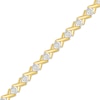 Thumbnail Image 2 of Diamond &quot;XO&quot; Link Bracelet 1/4 ct tw 10K Yellow Gold 7.25&quot;