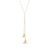 Thumbnail Image 1 of Double Teardrop Lariat Necklace Hollow 10K Yellow Gold 17&quot;