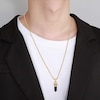 Thumbnail Image 2 of Black Onyx & Diamond Skull Necklace 1/6 ct tw 10K Yellow Gold 22"