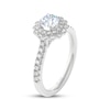 Thumbnail Image 2 of THE LEO Prisma Diamond Round-Cut Double Scallop Halo Engagement Ring 1 ct tw 14K White Gold
