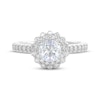 Thumbnail Image 3 of THE LEO Prisma Diamond Round-Cut Double Scallop Halo Engagement Ring 1 ct tw 14K White Gold