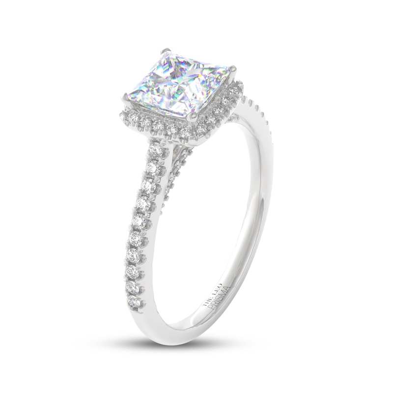 Main Image 2 of THE LEO Prisma Diamond Princess-Cut Halo Engagement Ring 1-1/4 ct tw 14K White Gold