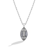 Thumbnail Image 1 of True Fans Denver Broncos 1/20 CT. T.W. Diamond Vertical Football Necklace in Sterling Silver