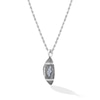 Thumbnail Image 3 of True Fans Denver Broncos 1/20 CT. T.W. Diamond Vertical Football Necklace in Sterling Silver