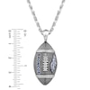 Thumbnail Image 4 of True Fans Denver Broncos 1/20 CT. T.W. Diamond Vertical Football Necklace in Sterling Silver