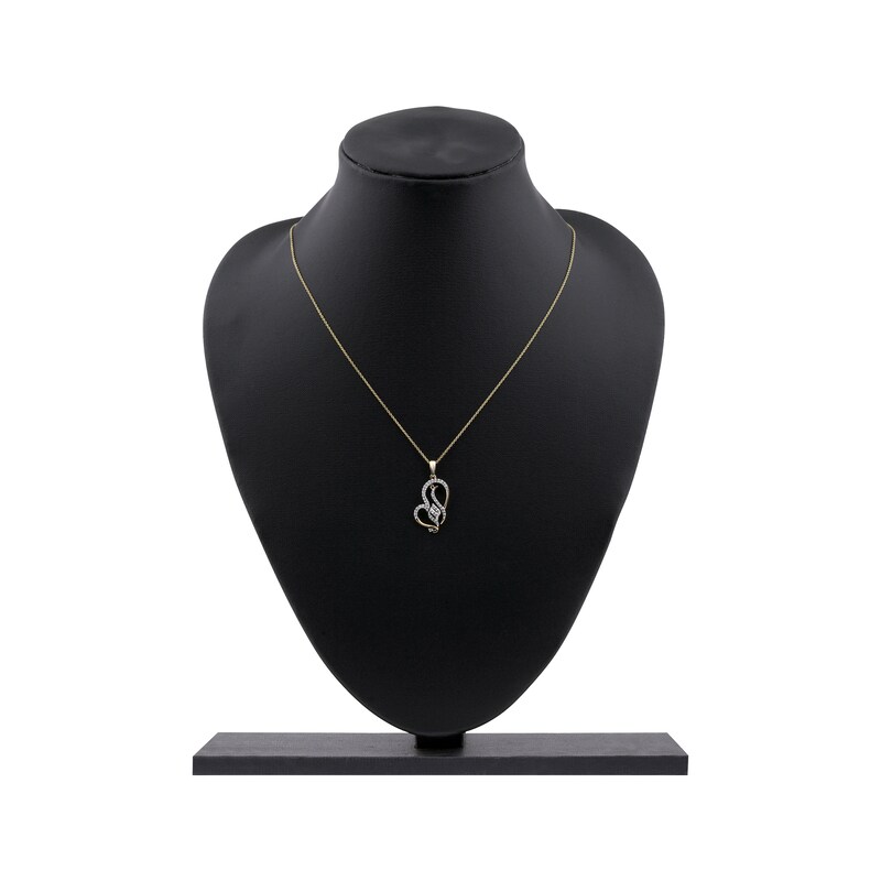 Main Image 5 of Arabic "Grandma" Diamond Tilted Heart Necklace 1/5 ct tw 10K Yellow Gold 18"