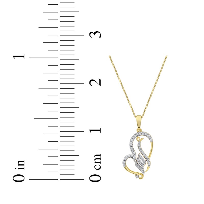 Main Image 7 of Arabic "Grandma" Diamond Tilted Heart Necklace 1/5 ct tw 10K Yellow Gold 18"