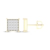 Thumbnail Image 3 of Men's Lab-Grown Diamond Square Stud Earrings 1/2 ct tw 10K Yellow Gold