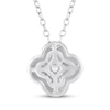 Thumbnail Image 3 of White Lab-Created Sapphire Clover Necklace Sterling Silver 18"