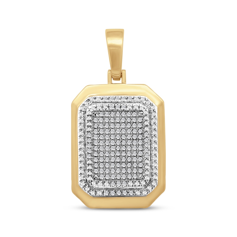 Men's Multi-Diamond Dog Tag Charm 1/3 ct tw 10K Yellow Gold Kay