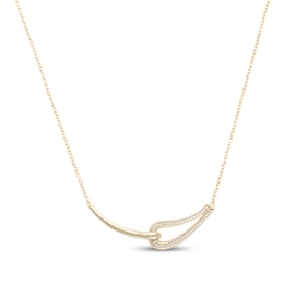 Italian Brilliance Diamond-Cut Loop Necklace 14K Two-Tone Gold 18"