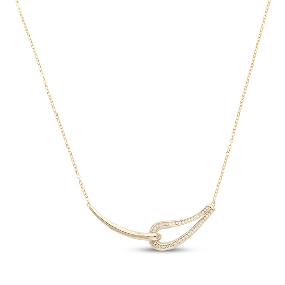 Italian Brilliance Diamond-Cut Loop Necklace 14K Two-Tone Gold 18"