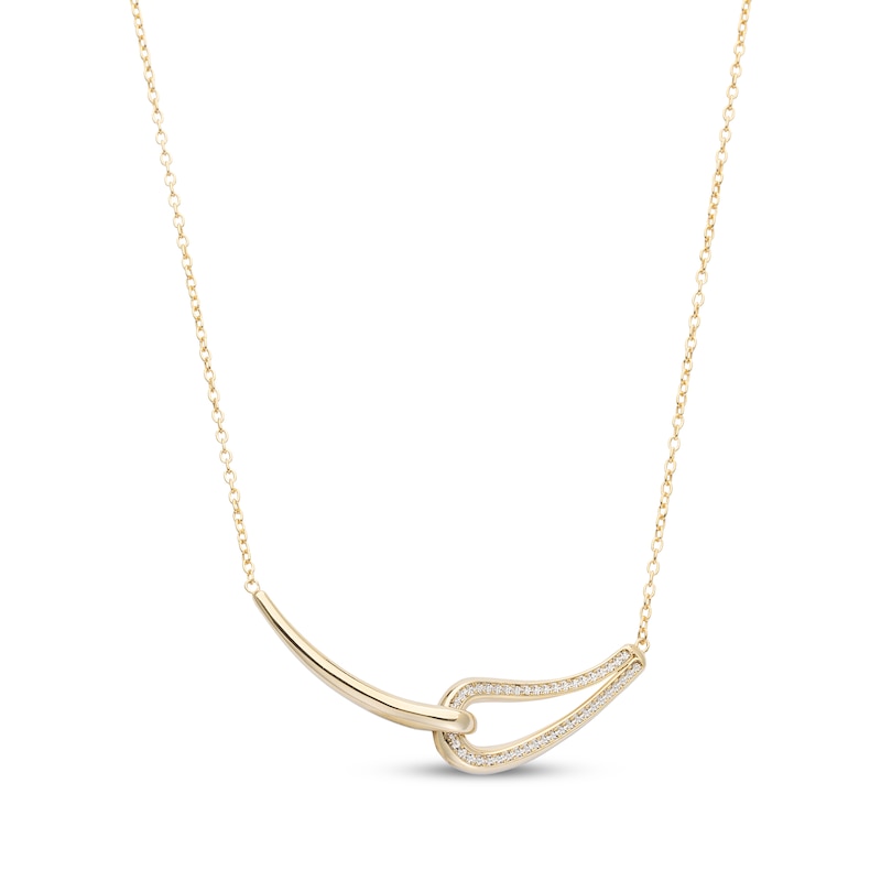 Main Image 2 of Italian Brilliance Diamond-Cut Loop Necklace 14K Two-Tone Gold 18"