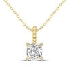 Thumbnail Image 1 of Cushion-Cut White Lab-Created Sapphire & Diamond Accent Necklace 10K Yellow Gold 18"