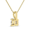 Thumbnail Image 3 of Cushion-Cut White Lab-Created Sapphire & Diamond Accent Necklace 10K Yellow Gold 18"